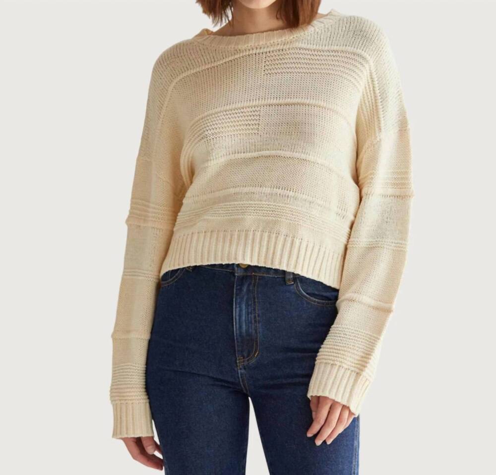 NEW CRESCENT cassi textured sweater in beige